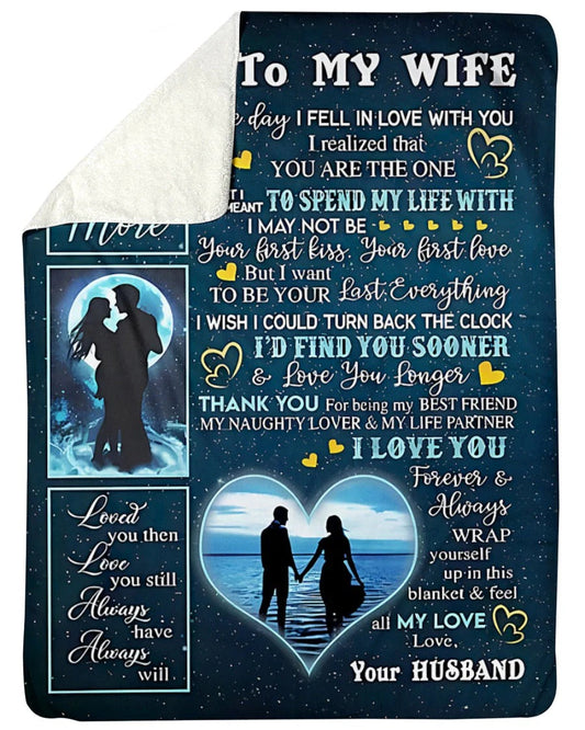 BLANKET FOR WIFE FROM HUSBAND – COMFORT & WARMTH GIFT Sherpa Fleece Blanket (SKU-CHAU-B11)
